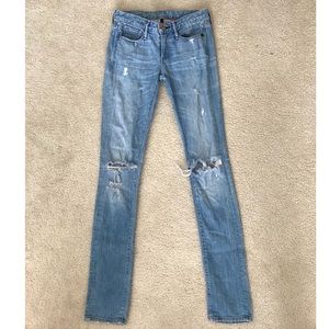 Earnest Sewn “Harlan” light rinse distressed jeans